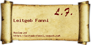 Leitgeb Fanni névjegykártya